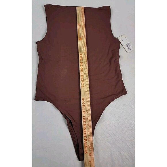 A New Day Body Suite Women's Small Brown Sleeveless Crew Neck Snap Closure NWT - Picture 6 of 9